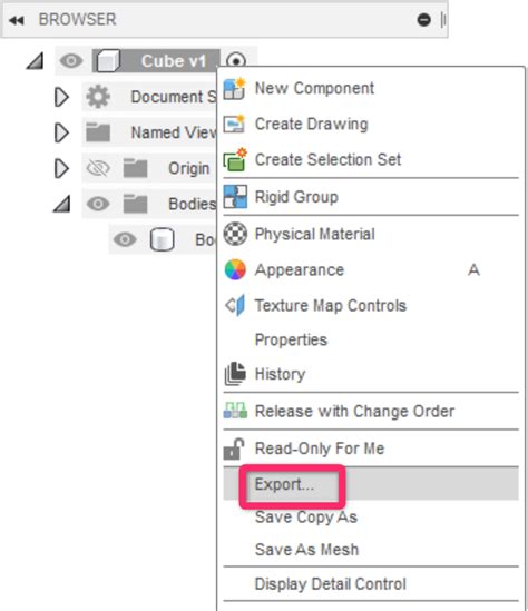 Fusion 360 fails to export OBJ file .